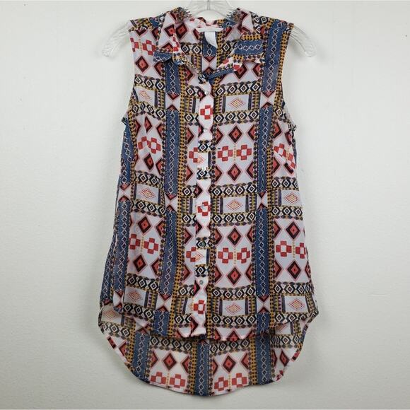 H&M | Tribal Button down sleeveless blouse - Picture 1 of 7